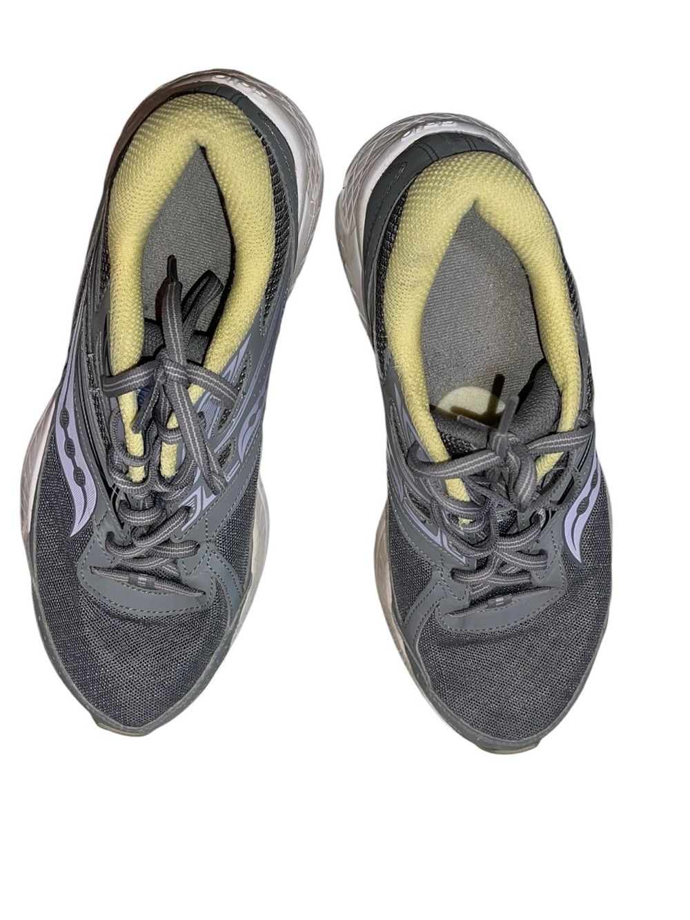 Saucony Gray and Yellow Women's Athletic Running Shoes